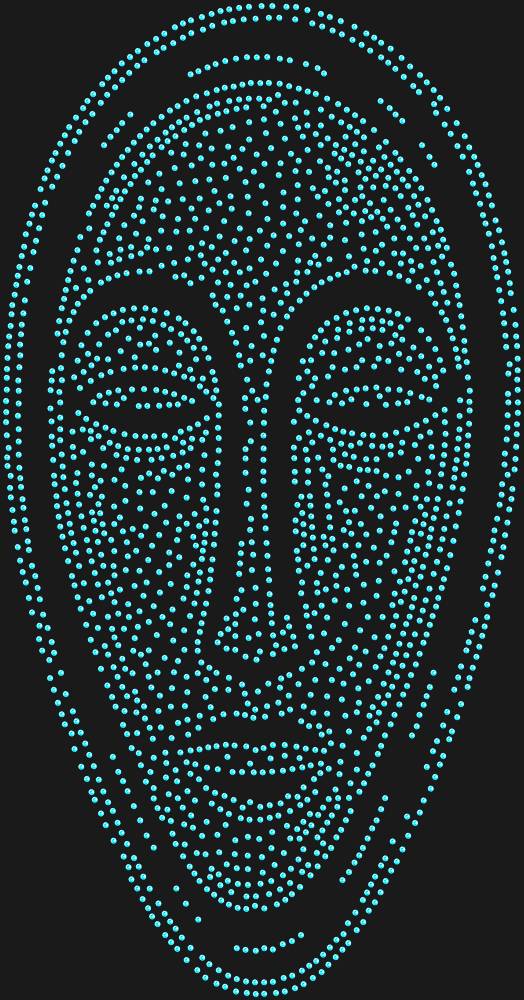 Трафарет Маска в африканском стиле — RHT_AFRICANMASK1_SS10_LT_SAPPHIRE