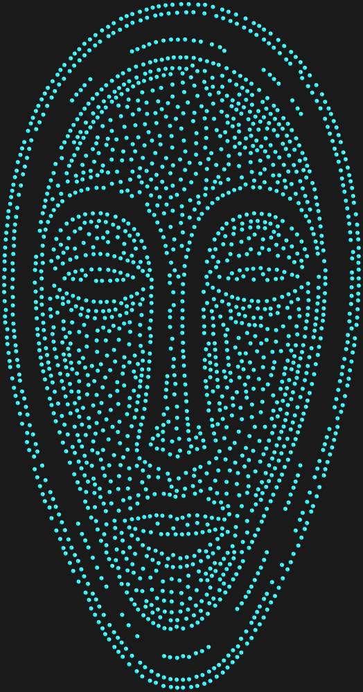 Трафарет Маска в африканском стиле — RHT_AFRICANMASK1_SS16_AQUAMARINE