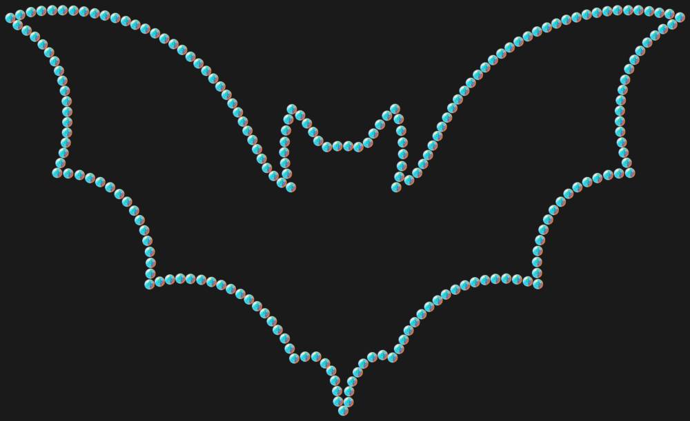 Трафарет Летучая мышь — RHT_BAT1_SS10_CRYSTAL_AB_DMC