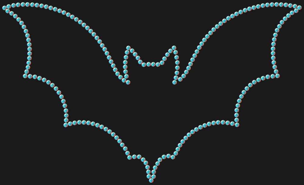 Трафарет Летучая мышь — RHT_BAT1_SS12_CRYSTAL_AB_DMC