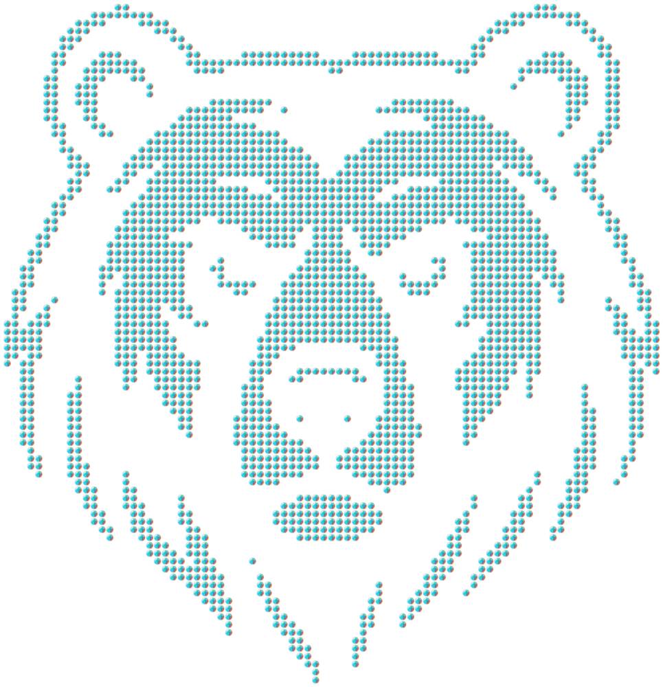 Трафарет Медведь — RHT_BEAR1_SS10_CRYSTAL_AB_DMC