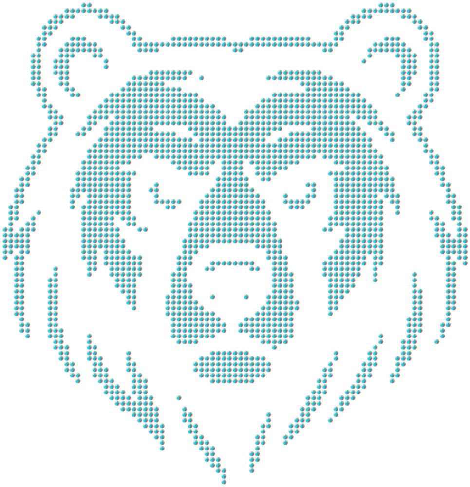 Трафарет Медведь — RHT_BEAR1_SS12_CRYSTAL_AB_DMC