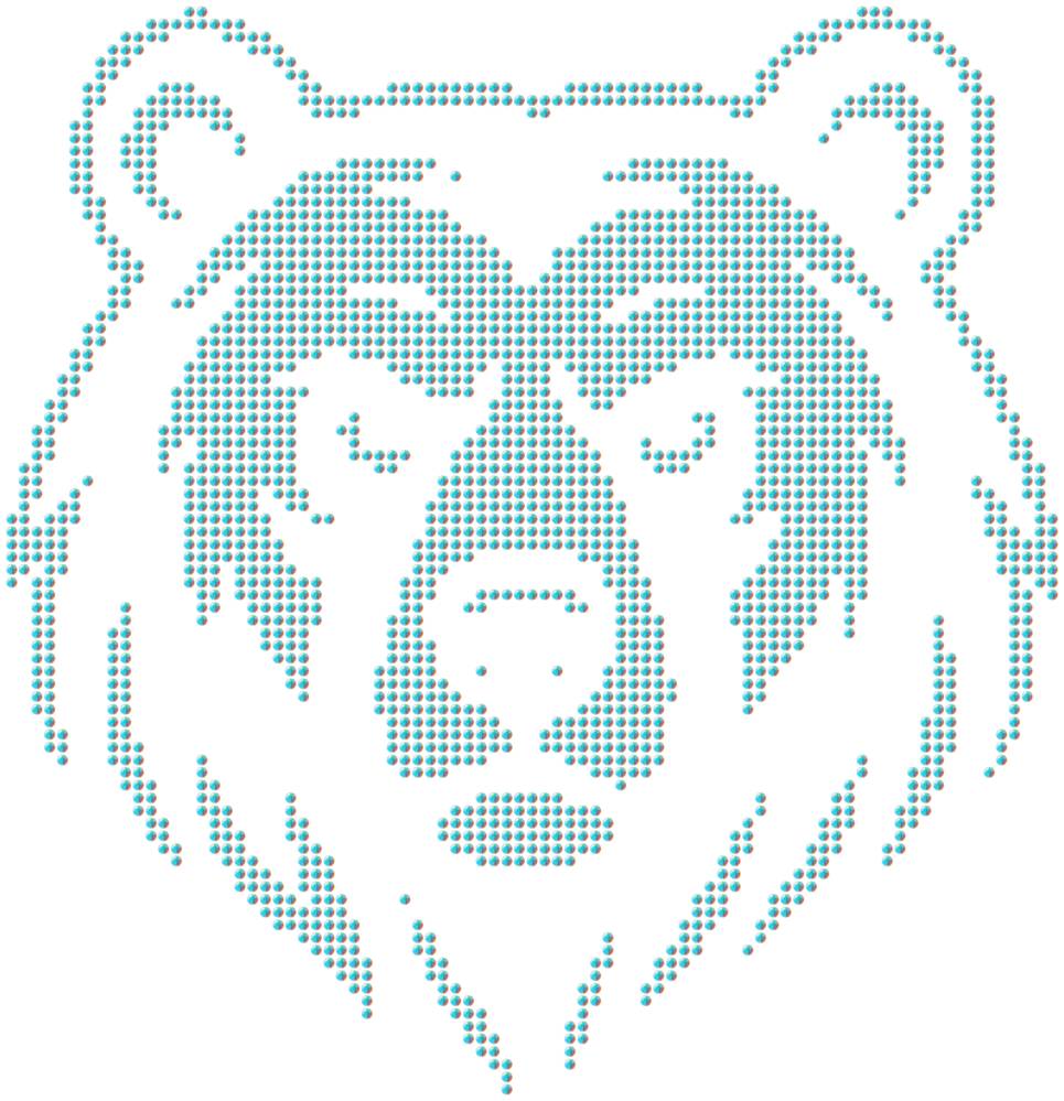 Трафарет Медведь — RHT_BEAR1_SS6_CRYSTAL_AB_DMC