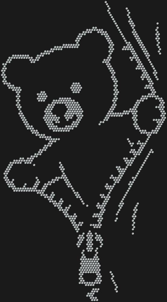 Трафарет Медвежонок расстегивает молнию — RHT_BEARZIP1_SS10_CRYSTAL_CLEAR