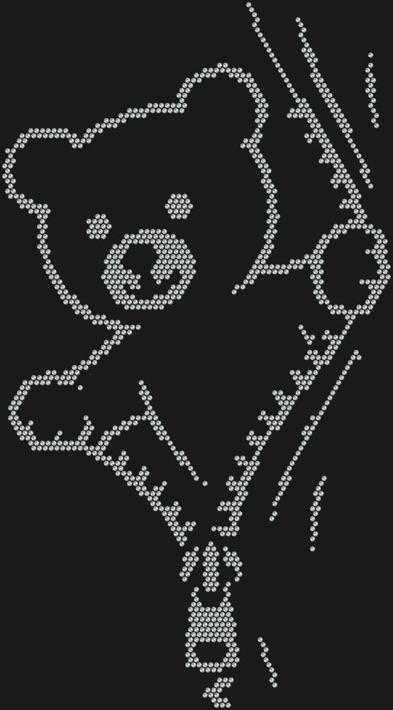 Трафарет Медвежонок расстегивает молнию — RHT_BEARZIP1_SS12_CRYSTAL_CLEAR