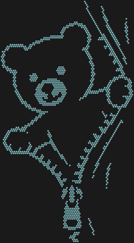 Трафарет Медвежонок расстегивает молнию — RHT_BEARZIP1_SS16_CRYSTAL_AB_DMC