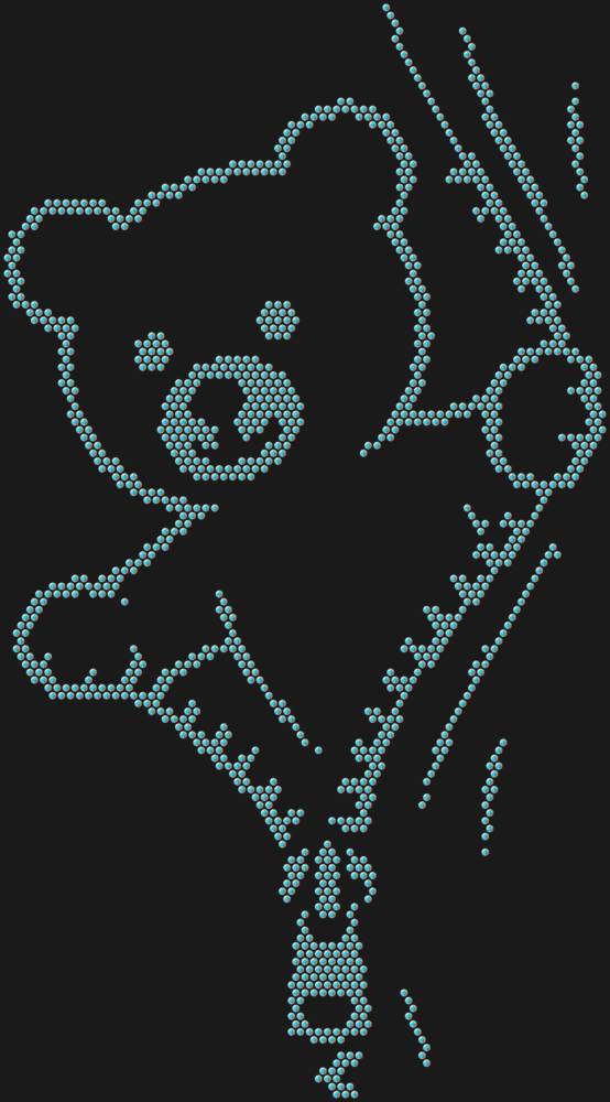 Трафарет Медвежонок расстегивает молнию — RHT_BEARZIP1_SS20_CRYSTAL_AB_DMC
