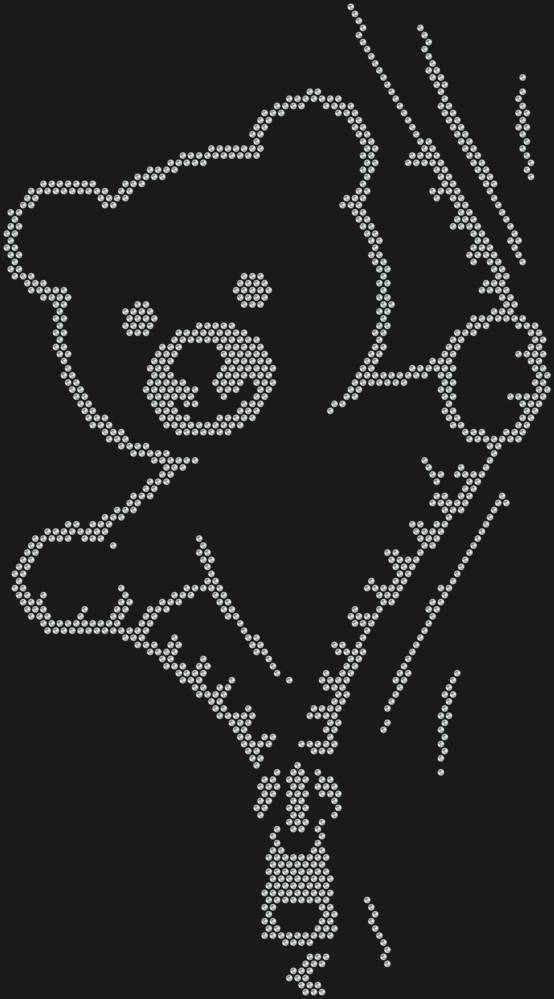 Трафарет Медвежонок расстегивает молнию — RHT_BEARZIP1_SS6_CRYSTAL_CLEAR