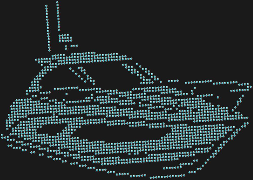 Трафарет Катер — RHT_BOAT1_SS20_CRYSTAL_AB_DMC