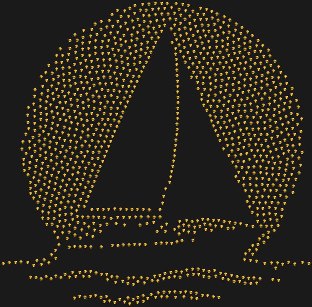 Трафарет Яхта на закатном солнце — RHT_BOAT3_SS10_GOLD