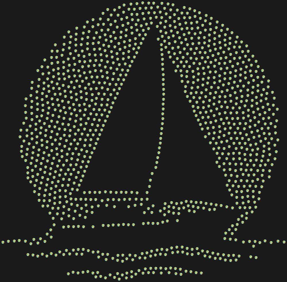 Трафарет Яхта на закатном солнце — RHT_BOAT3_SS12_CRYSTAL_AB