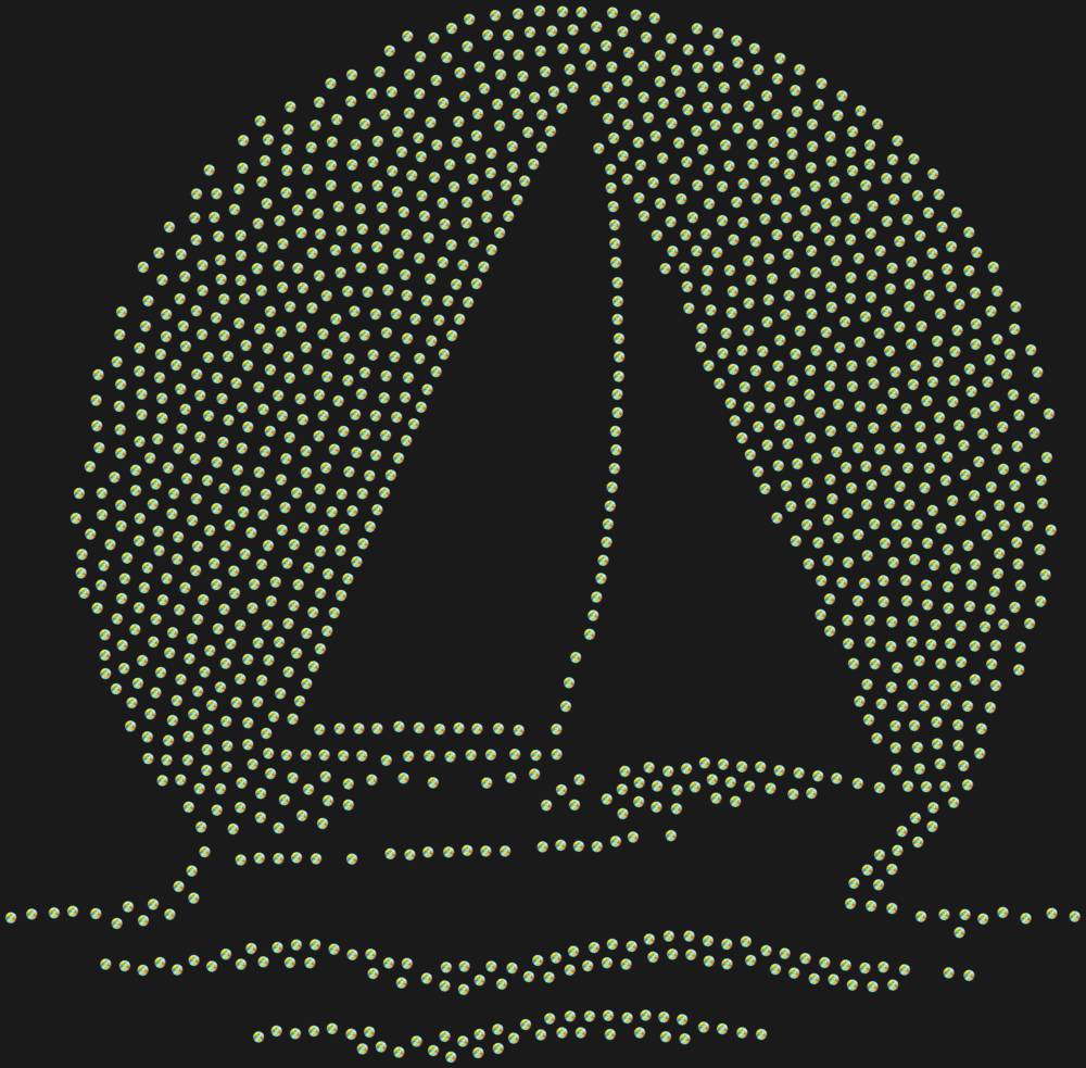 Трафарет Яхта на закатном солнце — RHT_BOAT3_SS16_CRYSTAL_AB