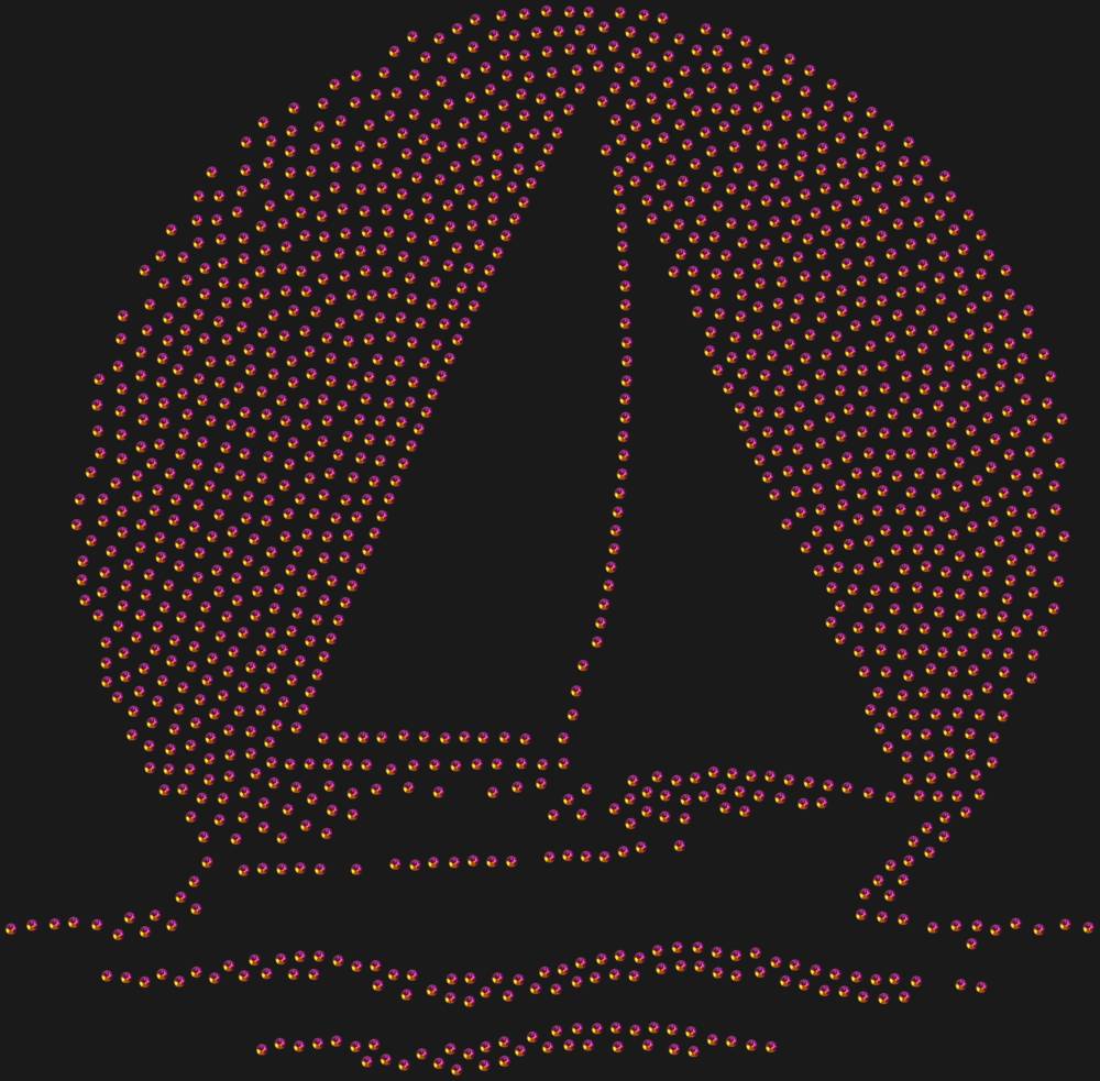 Трафарет Яхта на закатном солнце — RHT_BOAT3_SS16_RAINBOW
