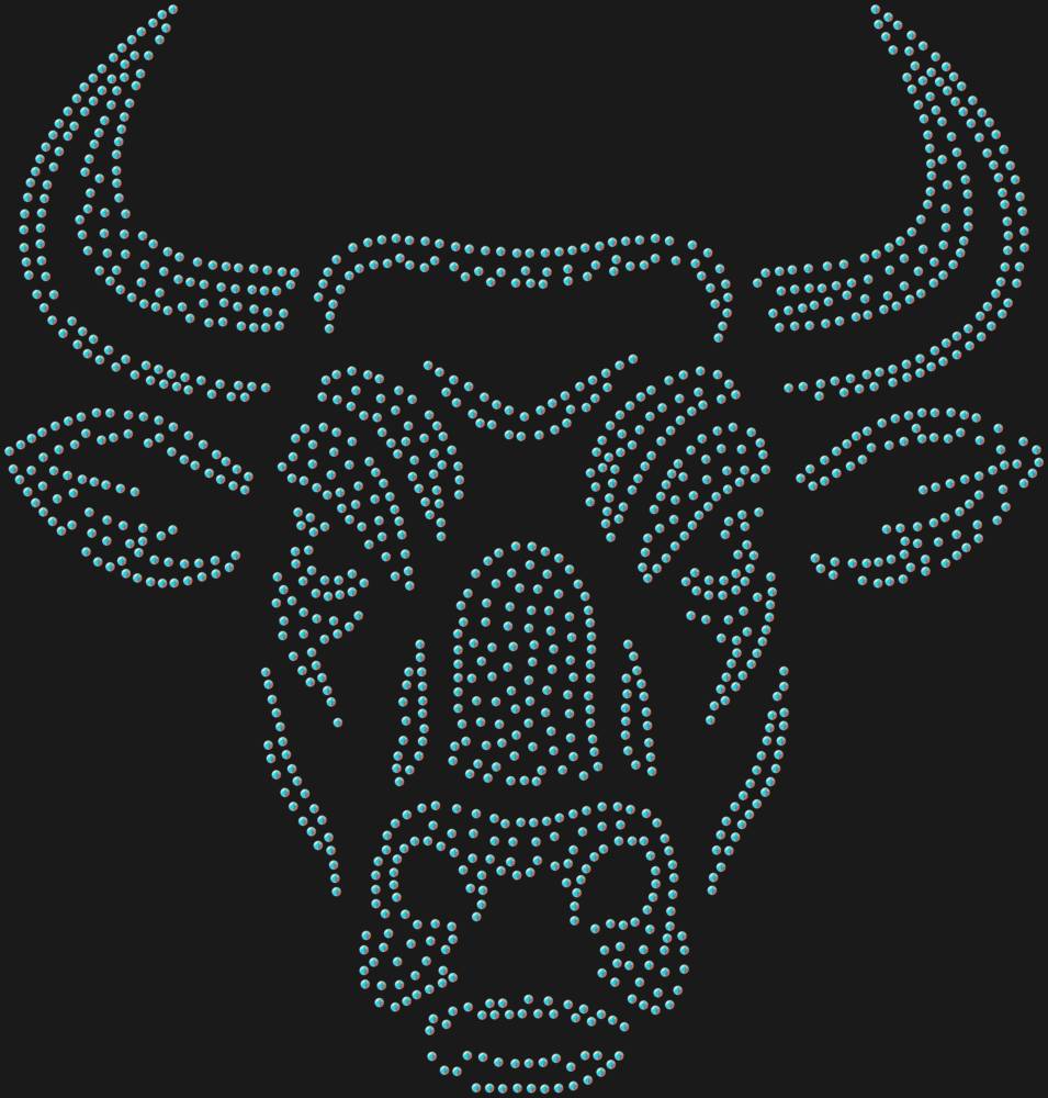Трафарет Бык — RHT_BULL1_SS10_CRYSTAL_AB_DMC
