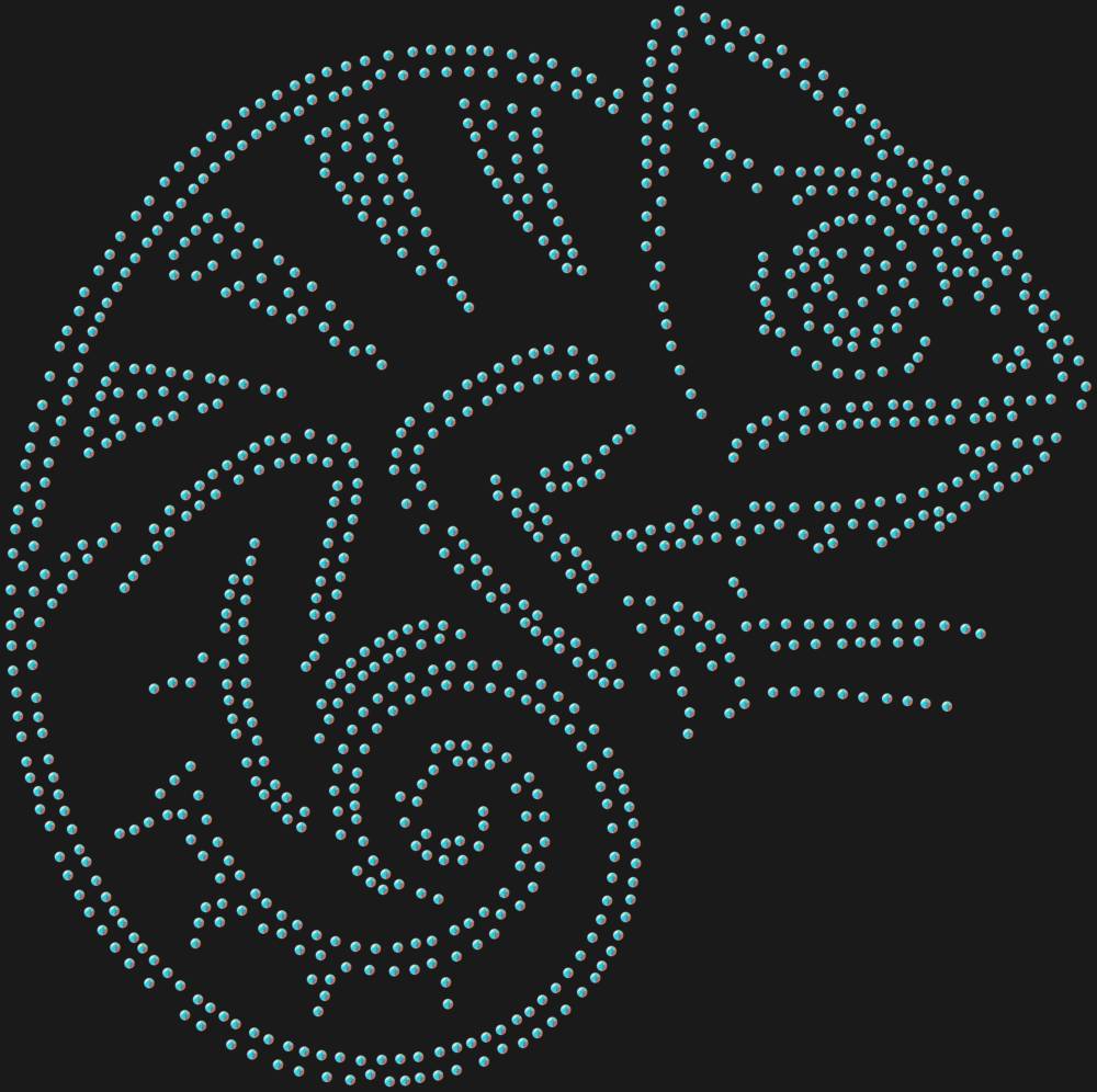Трафарет Хамелеон — RHT_CHAMELEON1_SS6_CRYSTAL_AB_DMC