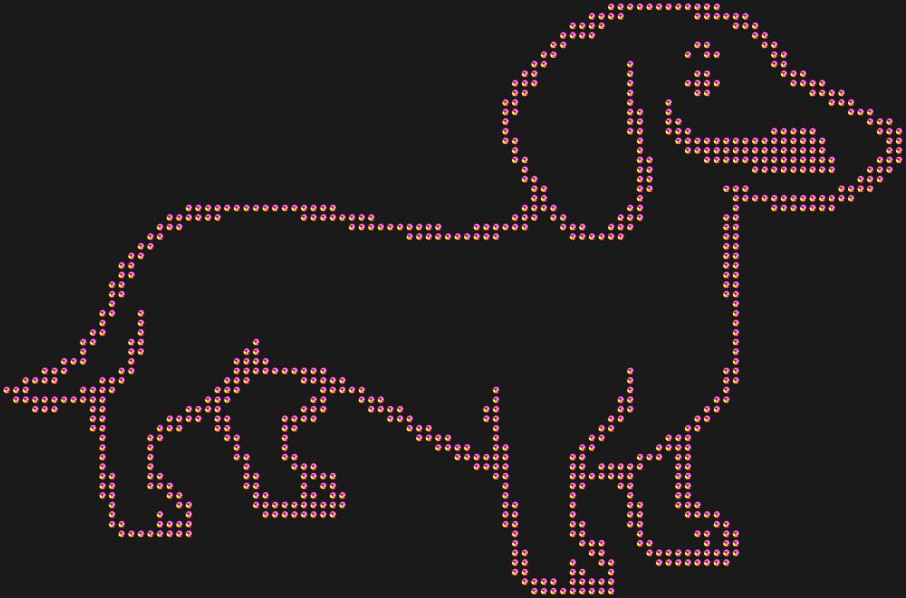 Трафарет Такса — RHT_DACHSHUND1_SS10_RAINBOW
