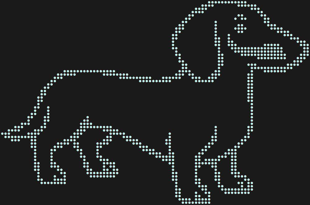 Трафарет Такса — RHT_DACHSHUND1_SS12_CRYSTAL_AB_DMC