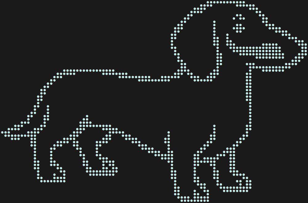 Трафарет Такса — RHT_DACHSHUND1_SS16_CRYSTAL_AB_DMC