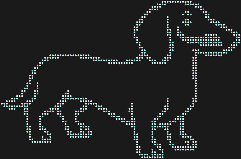 Трафарет Такса — RHT_DACHSHUND1_SS6_CRYSTAL_AB_DMC