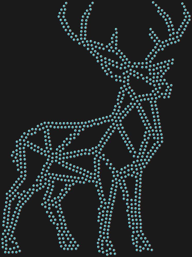 Трафарет Олень low-poly — RHT_DEER1_SS10_CRYSTAL_AB_DMC