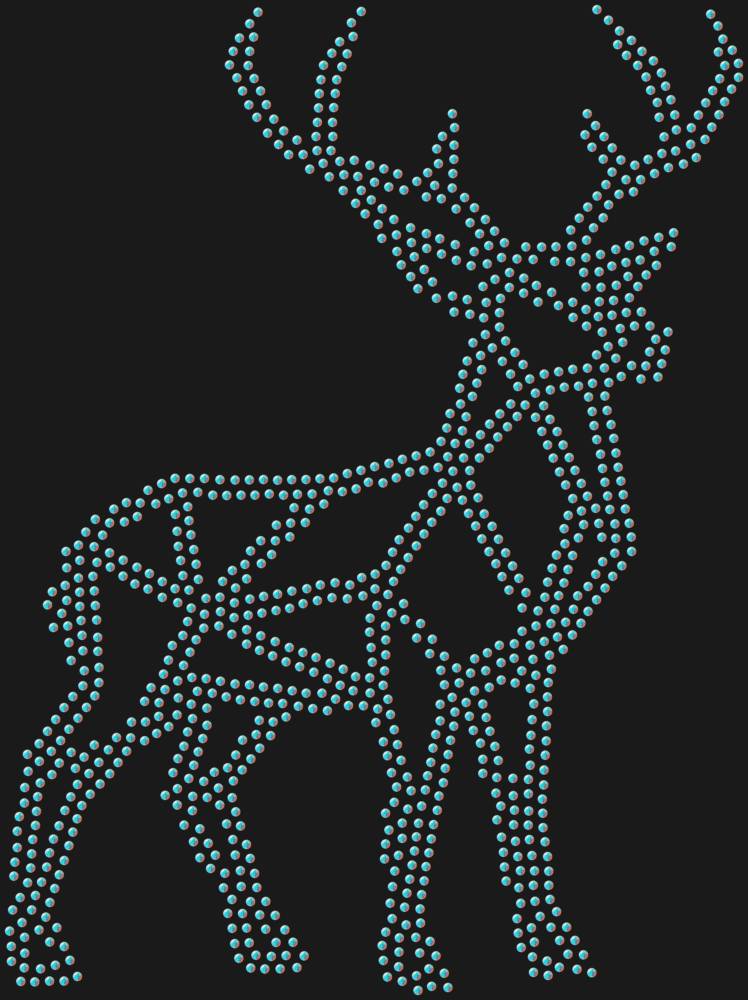 Трафарет Олень low-poly — RHT_DEER1_SS20_CRYSTAL_AB_DMC