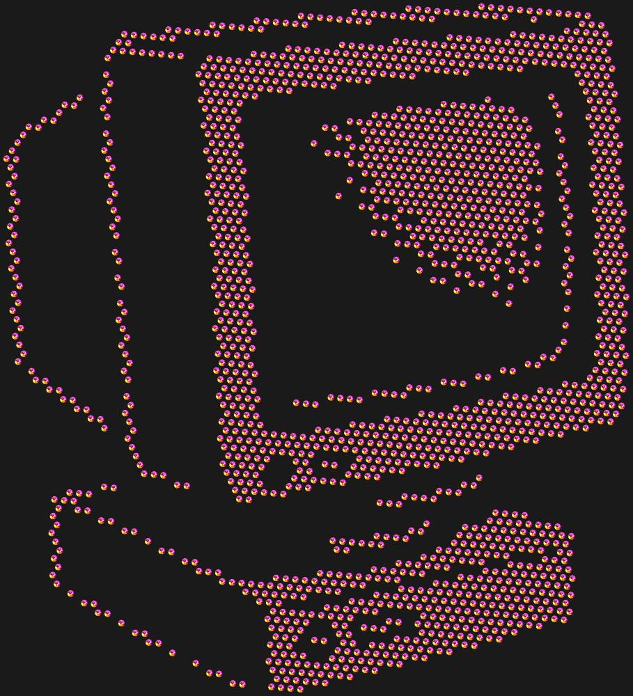 Трафарет Старый монитор — RHT_DISPLAY1_SS10_RAINBOW