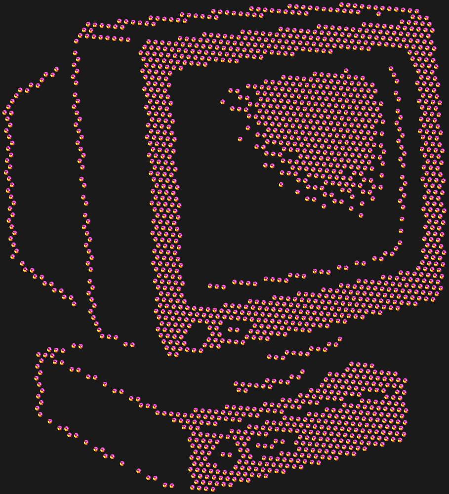 Трафарет Старый монитор — RHT_DISPLAY1_SS16_RAINBOW