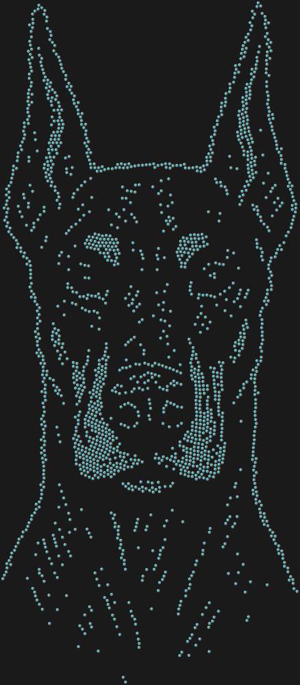 Трафарет Доберман — RHT_DOBERMAN1_SS12_CRYSTAL_AB_DMC