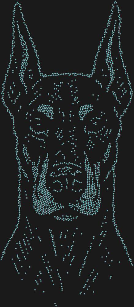 Трафарет Доберман — RHT_DOBERMAN1_SS16_CRYSTAL_AB_DMC
