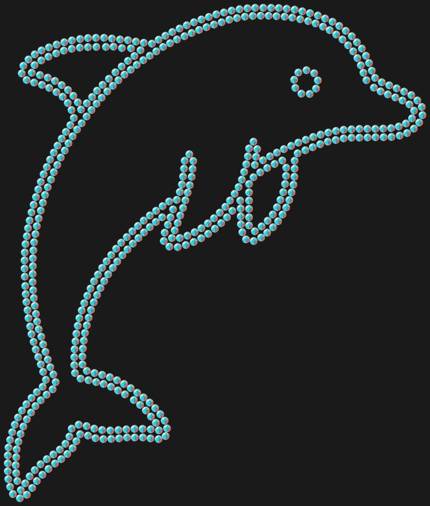 Трафарет Дельфин — RHT_DOLPHIN1_SS10_CRYSTAL_AB_DMC
