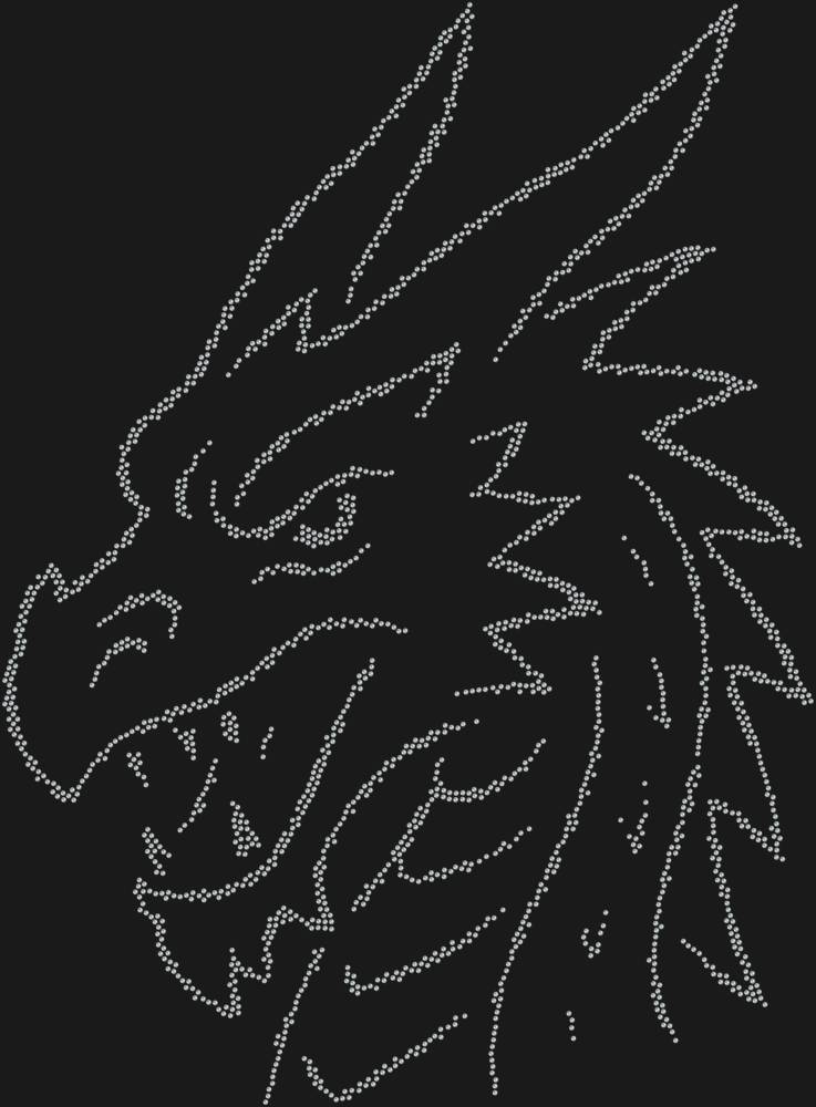 Трафарет Голова дракона — RHT_DRAGON1_SS16_CRYSTAL_CLEAR