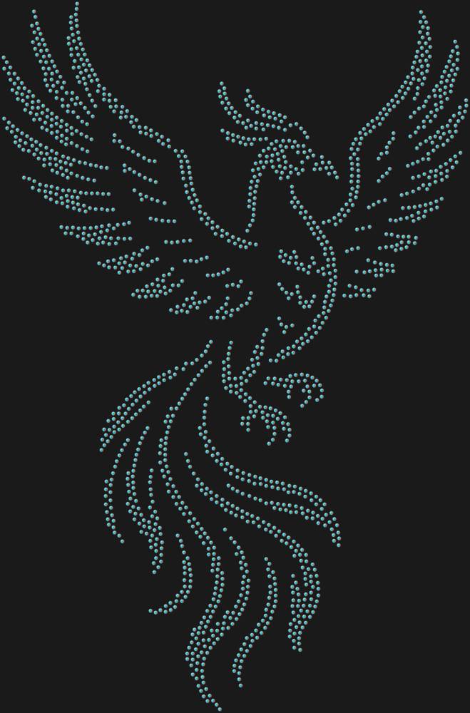 Трафарет Птица феникс — RHT_FENIX1_SS10_CRYSTAL_AB_DMC