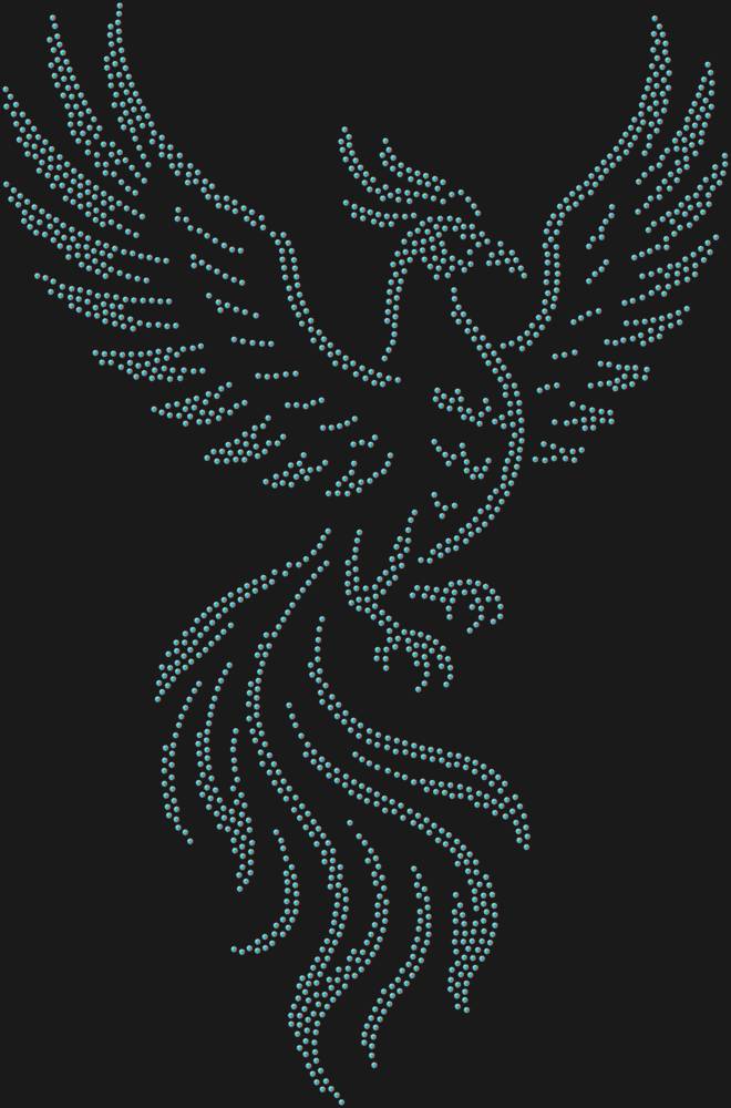 Трафарет Птица феникс — RHT_FENIX1_SS12_CRYSTAL_AB_DMC
