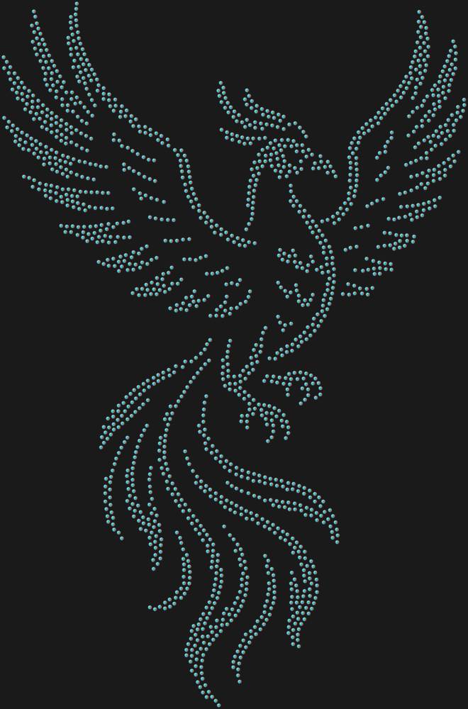 Трафарет Птица феникс — RHT_FENIX1_SS16_CRYSTAL_AB_DMC