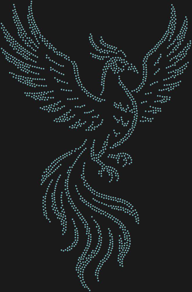 Трафарет Птица феникс — RHT_FENIX1_SS20_CRYSTAL_AB_DMC