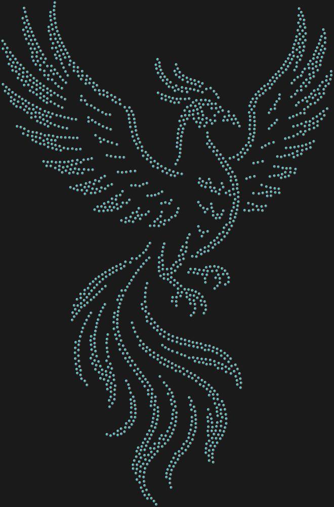 Трафарет Птица феникс — RHT_FENIX1_SS6_CRYSTAL_AB_DMC