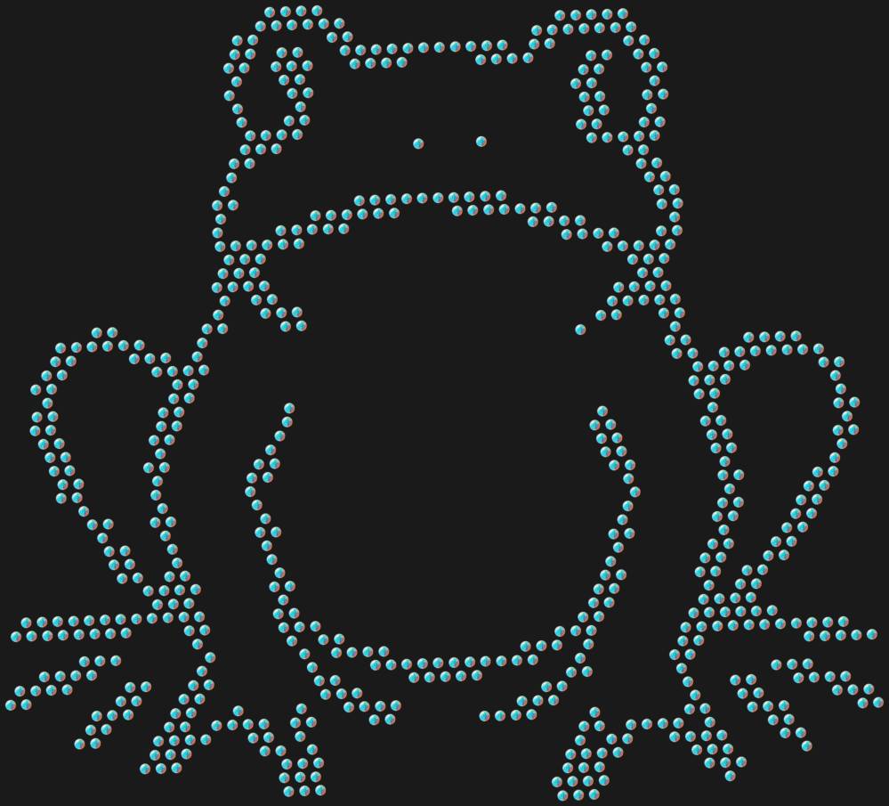 Трафарет Лягушка — RHT_FROG1_SS10_CRYSTAL_AB_DMC