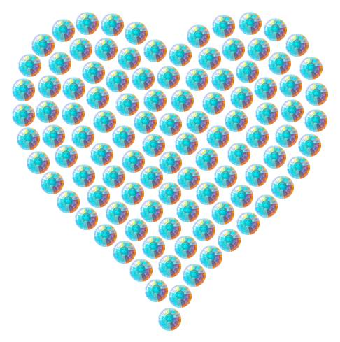 Трафарет Мини сердце плотное — RHT_HEART1_SS10_CRYSTAL_AB_DMC