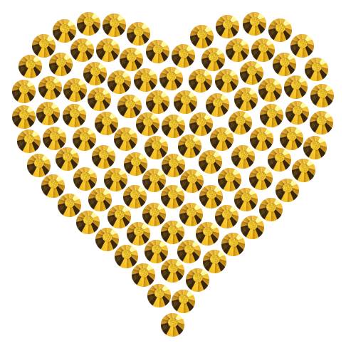 Трафарет Мини сердце плотное — RHT_HEART1_SS10_GOLD