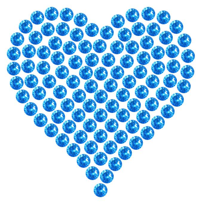Трафарет Мини сердце плотное — RHT_HEART1_SS16_LT_SAPPHIRE