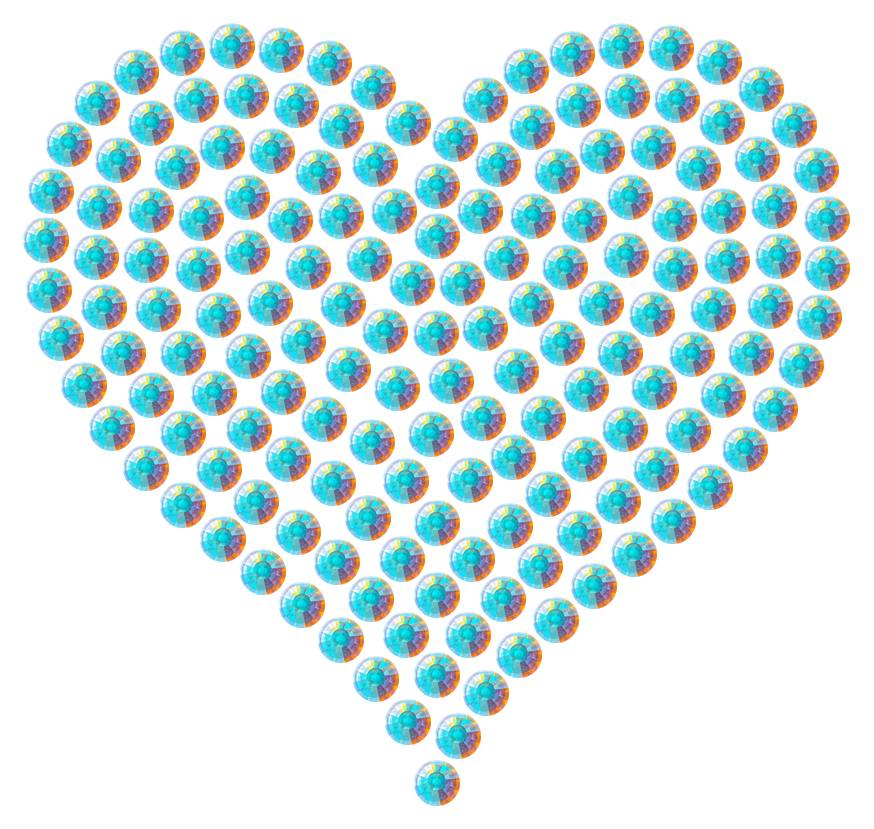 Трафарет Сердце среднее — RHT_HEART2_SS16_CRYSTAL_AB_DMC