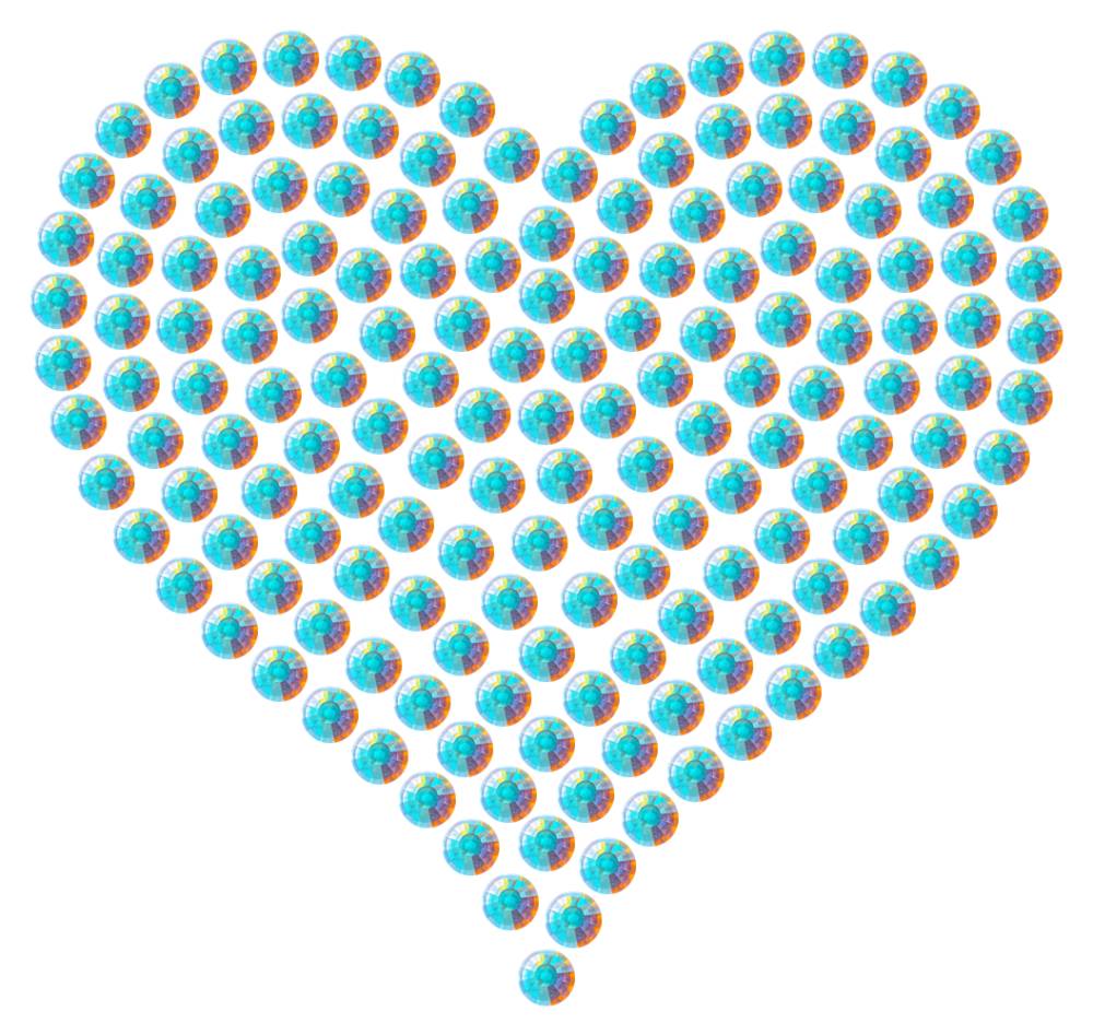 Трафарет Сердце среднее — RHT_HEART2_SS20_CRYSTAL_AB_DMC