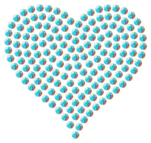 Трафарет Сердце среднее — RHT_HEART2_SS6_CRYSTAL_AB_DMC