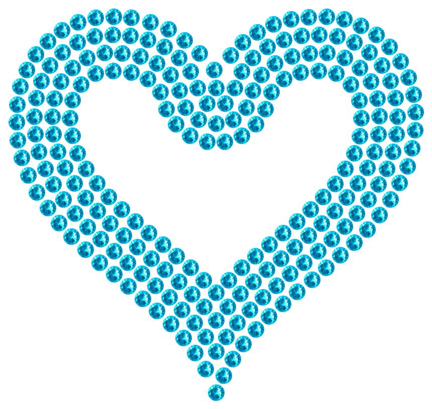 Трафарет Сердце с контуром — RHT_HEART3_SS10_AQUAMARINE