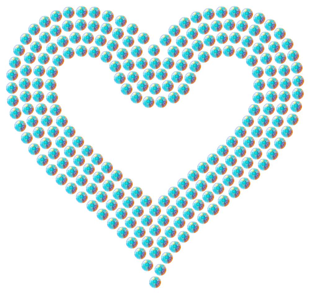Трафарет Сердце с контуром — RHT_HEART3_SS12_CRYSTAL_AB_DMC