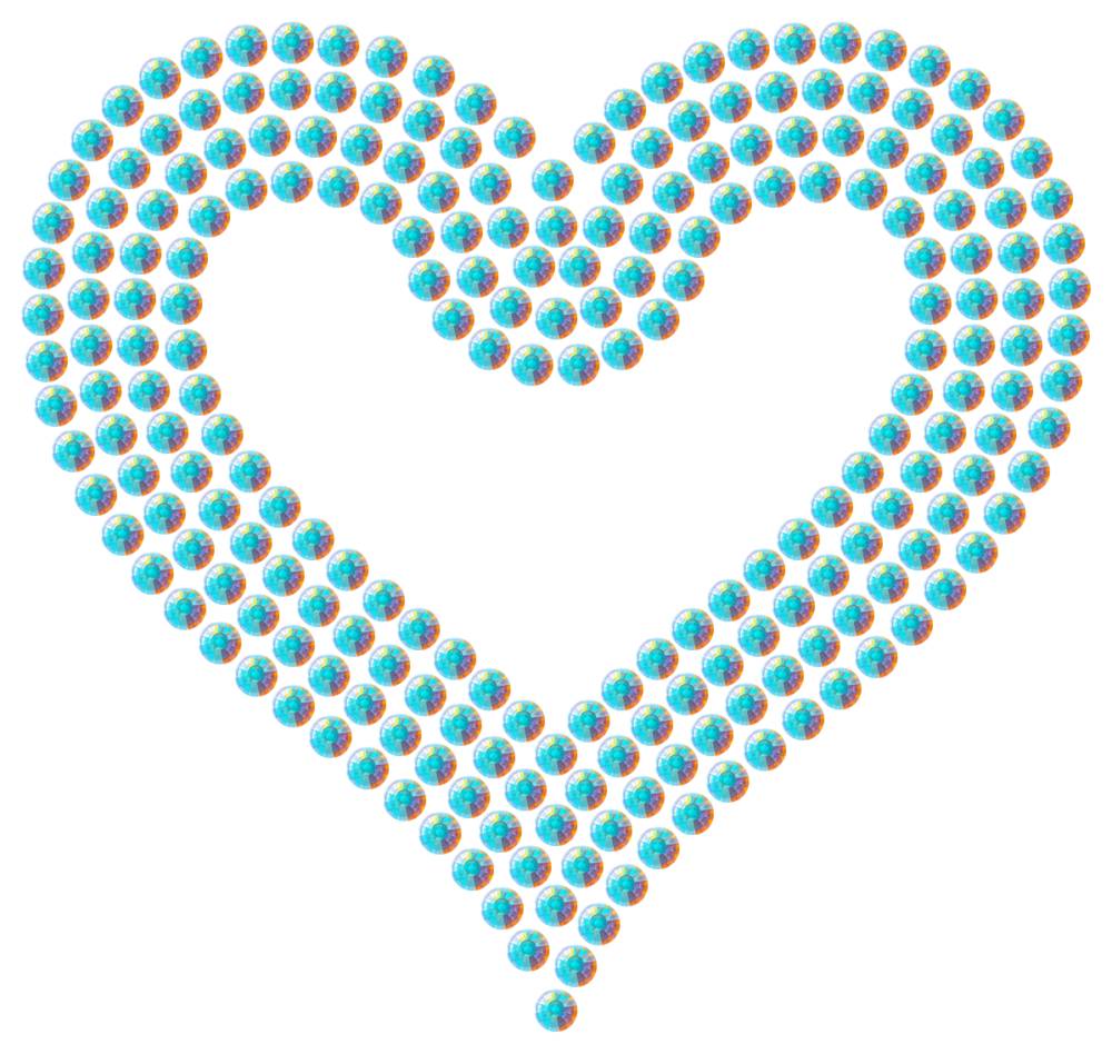 Трафарет Сердце с контуром — RHT_HEART3_SS16_CRYSTAL_AB_DMC