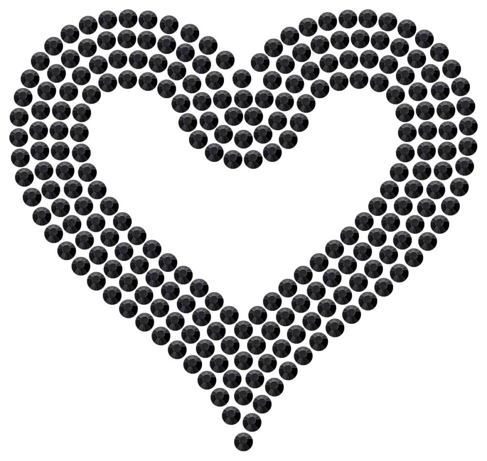 Трафарет Сердце с контуром — RHT_HEART3_SS16_JET_BLACK