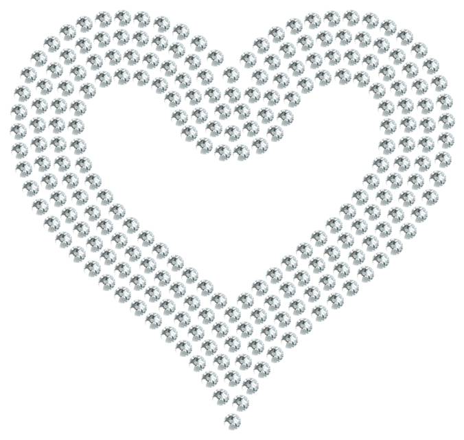 Трафарет Сердце с контуром — RHT_HEART3_SS6_CRYSTAL_CLEAR