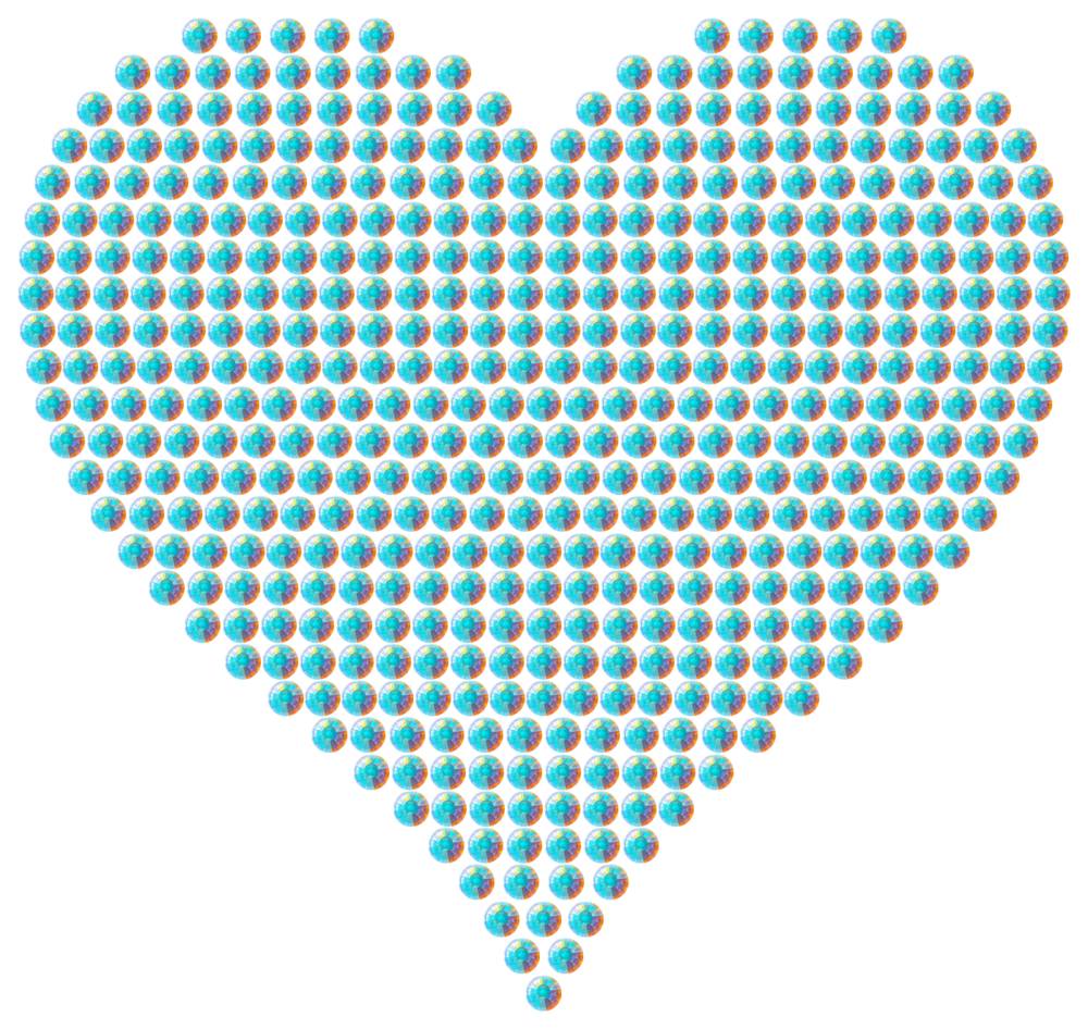 Трафарет Большое сердце — RHT_HEART4_SS16_CRYSTAL_AB_DMC