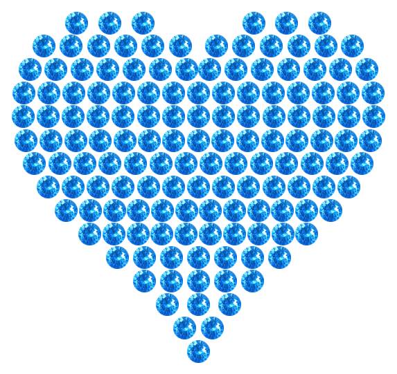 Трафарет Сердце компактное — RHT_HEART5_SS10_LT_SAPPHIRE